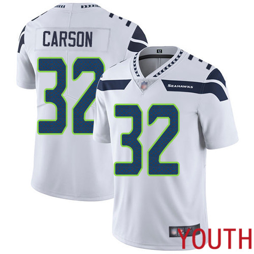 Seattle Seahawks Limited White Youth Chris Carson Road Jersey NFL Football 32 Vapor Untouchable